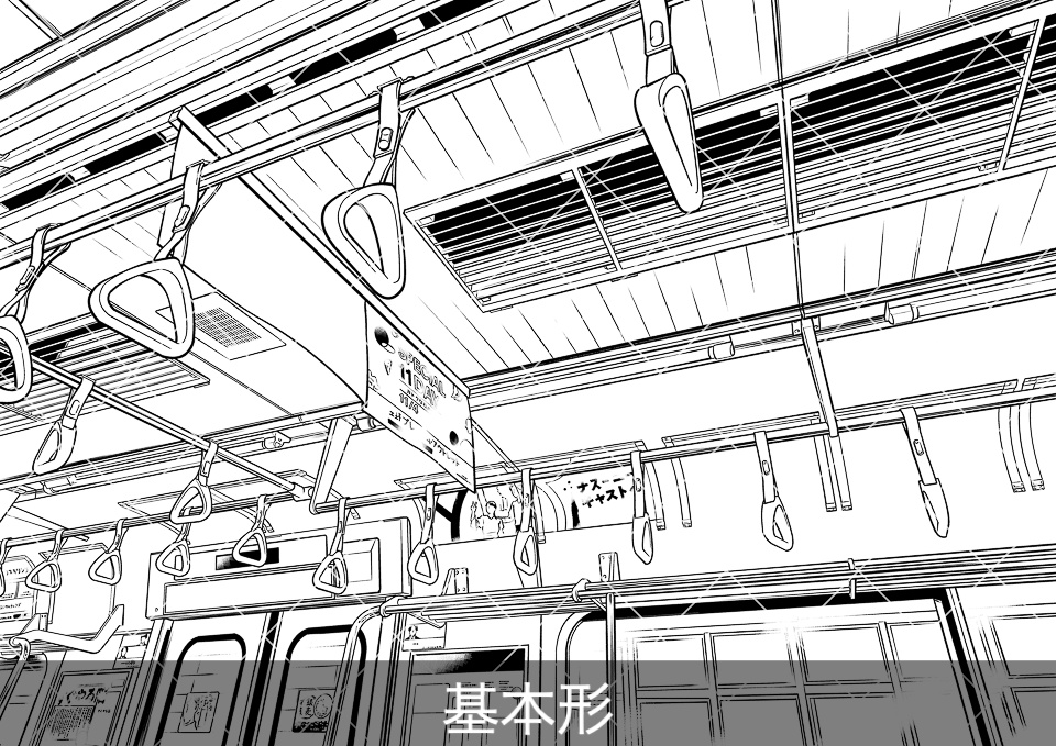 ✨NEW✨【2024冬新刊】デジタル線画素材集〈電車の中編〉