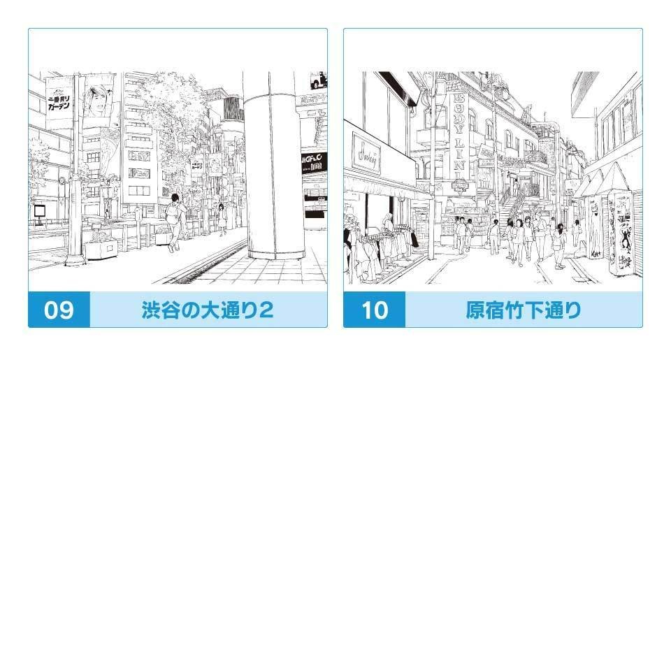 【25%OFF!】繁華街&乗り物シーン線画素材集セット