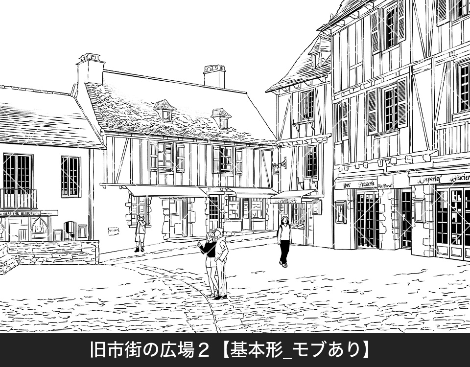 ✨NEW✨【2026夏新刊】デジタル線画素材集〈ヨーロッパ街並編〉