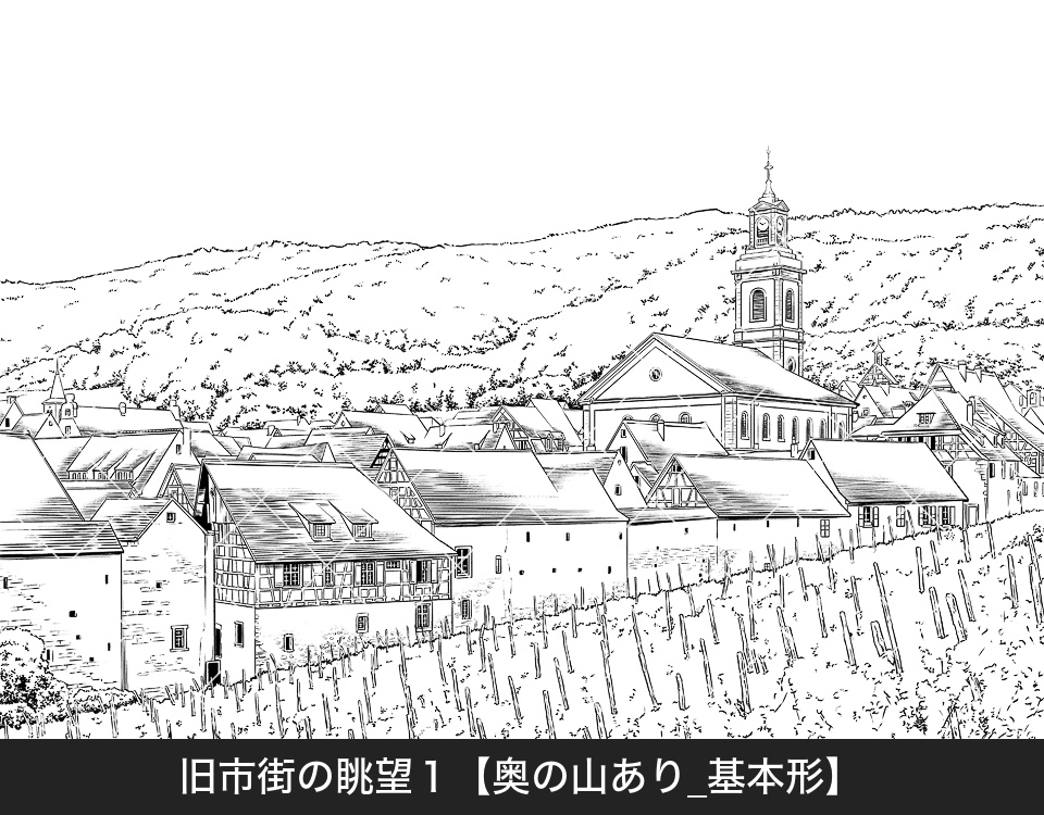 ✨NEW✨【2026夏新刊】デジタル線画素材集〈ヨーロッパ街並編〉