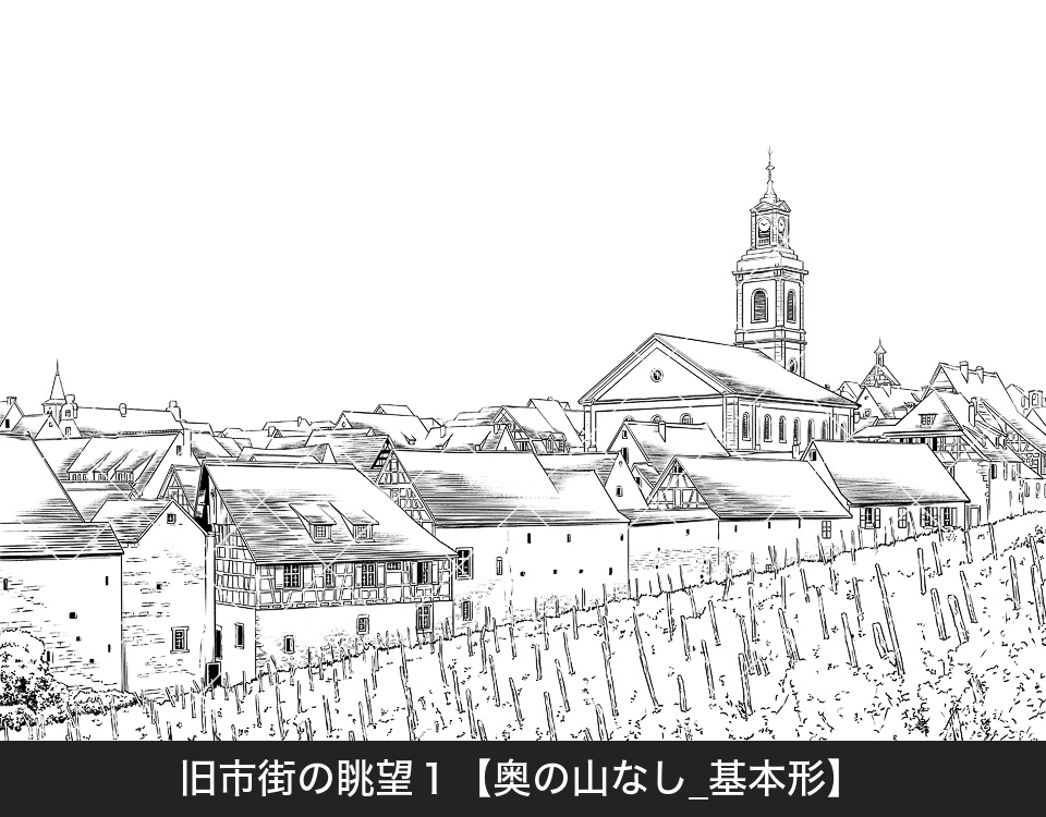 ✨NEW✨【2026夏新刊】デジタル線画素材集〈ヨーロッパ街並編〉