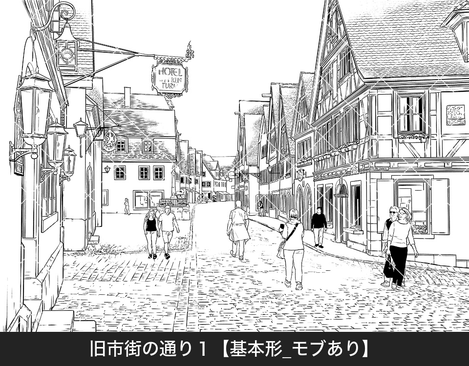 ✨NEW✨【2026夏新刊】デジタル線画素材集〈ヨーロッパ街並編〉