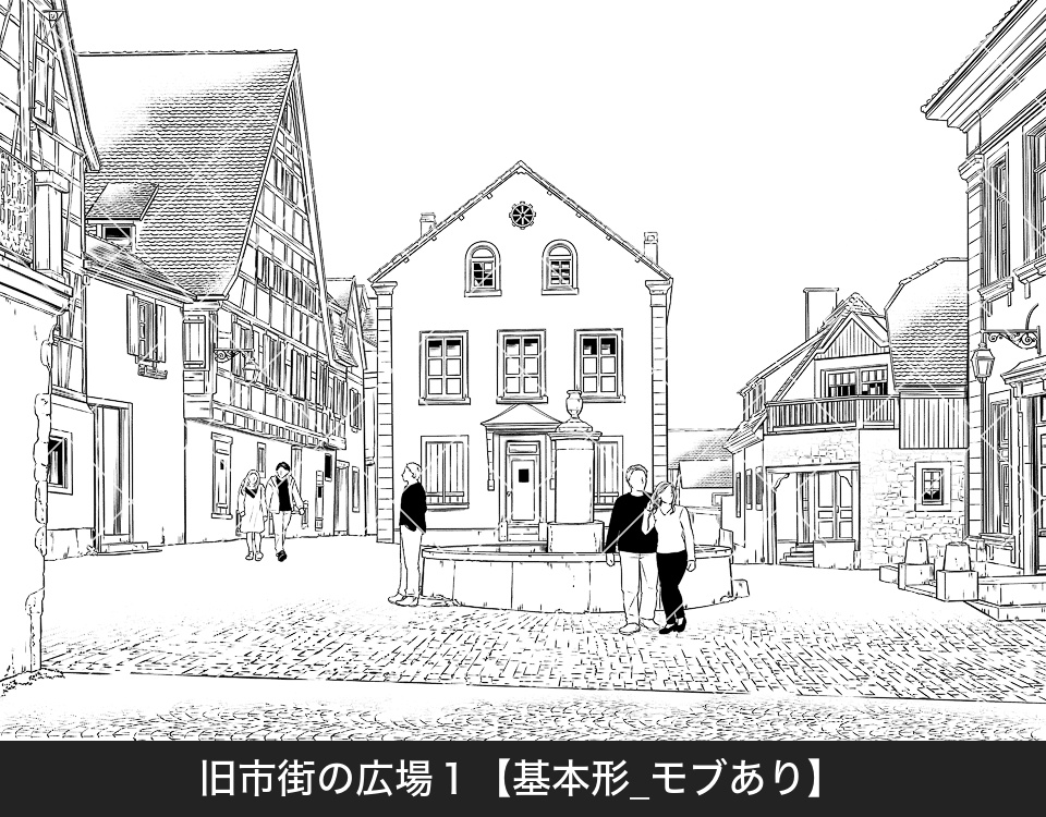 ✨NEW✨【2026夏新刊】デジタル線画素材集〈ヨーロッパ街並編〉
