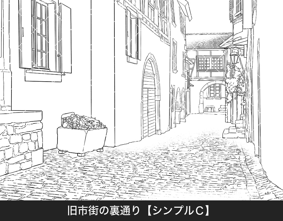 ✨NEW✨【2026夏新刊】デジタル線画素材集〈ヨーロッパ街並編〉