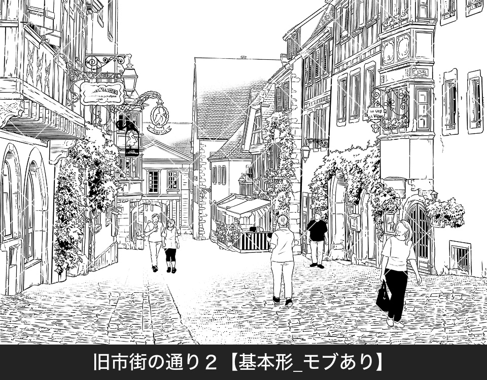 ✨NEW✨【2026夏新刊】デジタル線画素材集〈ヨーロッパ街並編〉