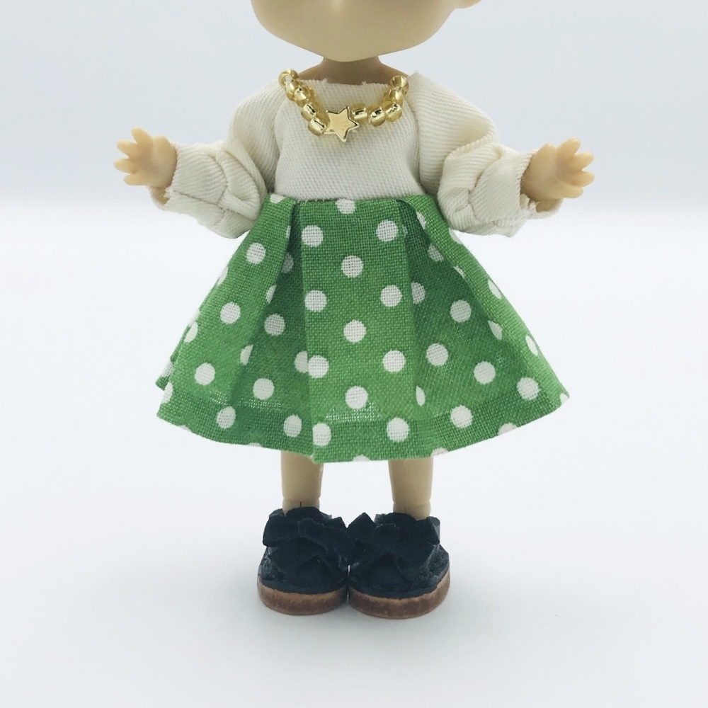 リボンシューズ黒 ねんどろいどどーる用