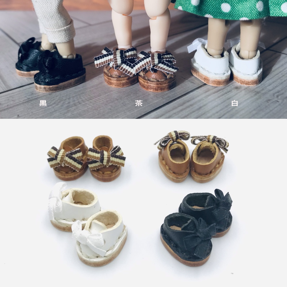 リボンシューズ黒 ねんどろいどどーる用