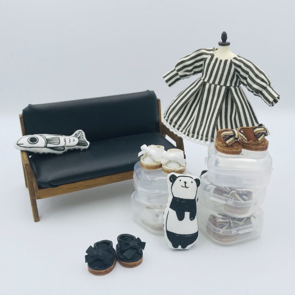 リボンシューズ茶 ねんどろいどどーる用