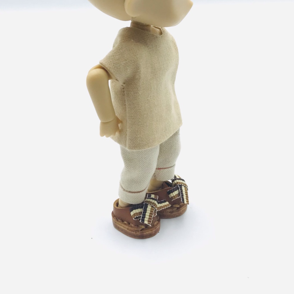 リボンシューズ茶 ねんどろいどどーる用
