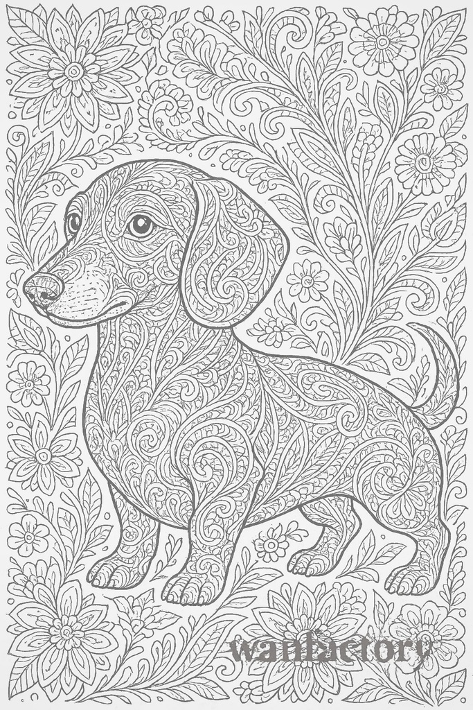 大人の塗り絵〜ダックスの庭〜