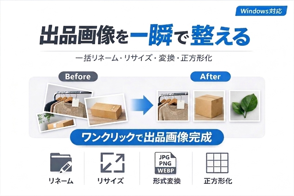 【出品作業を10倍高速化】画像を一瞬で整えるツール｜Listing Image Prep