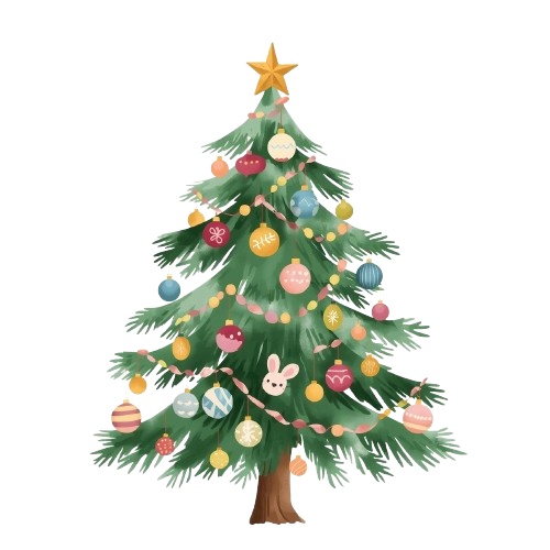 かわいいクリスマスクリップアート10種セット/ 手描き風パステルカラー素材【PNG・背景透過】