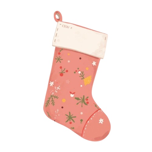 かわいいクリスマスクリップアート10種セット/ 手描き風パステルカラー素材【PNG・背景透過】