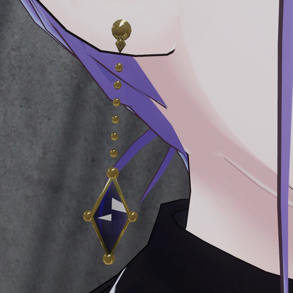 ひし形イヤリング・ピアス(PhysBone設定済み)