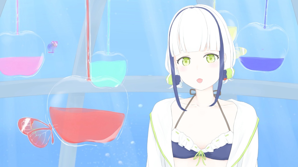 【アニメーション背景】「海中温室~硝子の林檎と蝶々~明・暗」