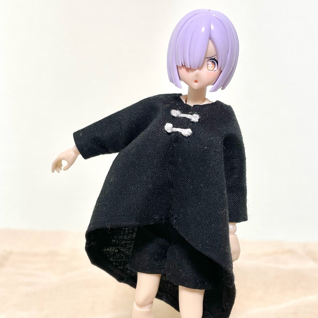 燕尾服風コットンワンピース＋ショートパンツセット【無地】