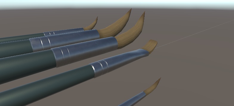 【3Dモデル】水彩筆とパレット