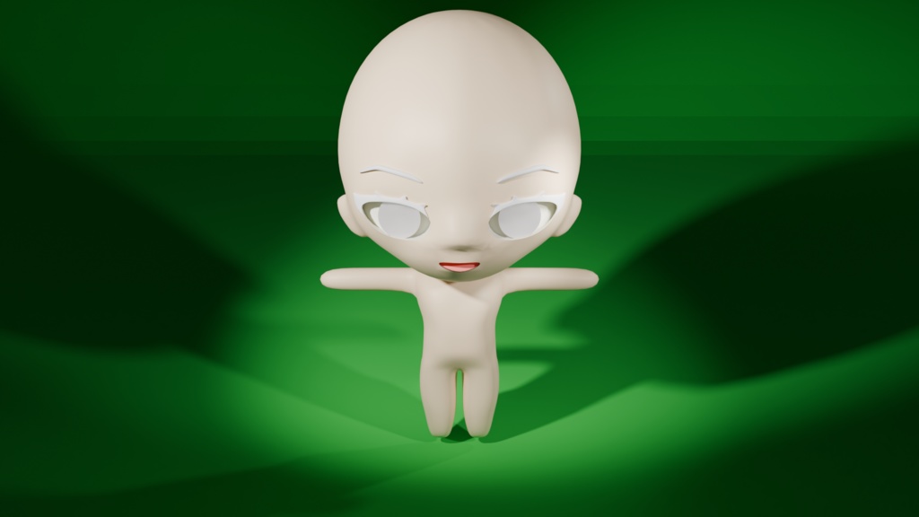 【無料】blender ミニキャラ素体