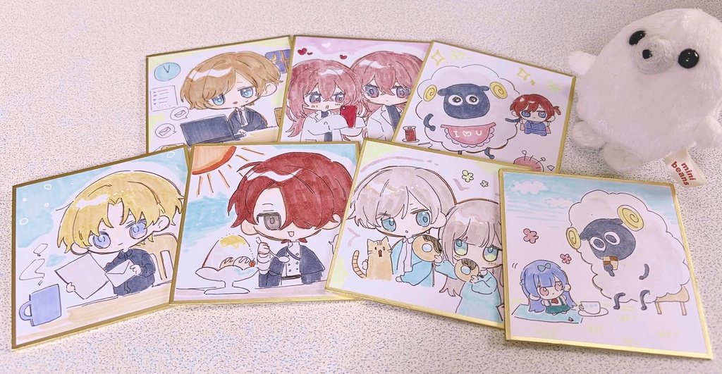 ミニ豆色紙　原画