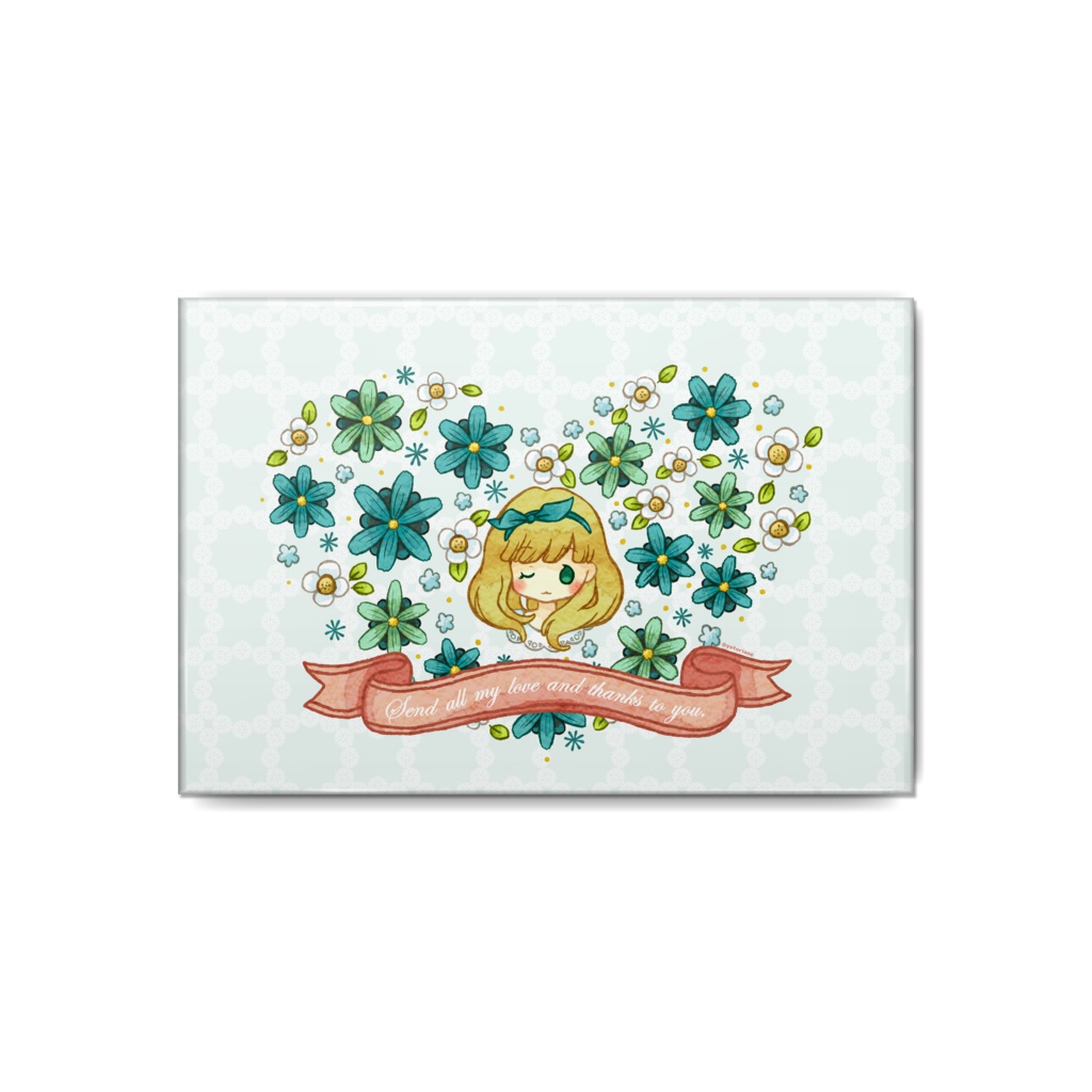 母の日に、感謝を。缶バッジ青