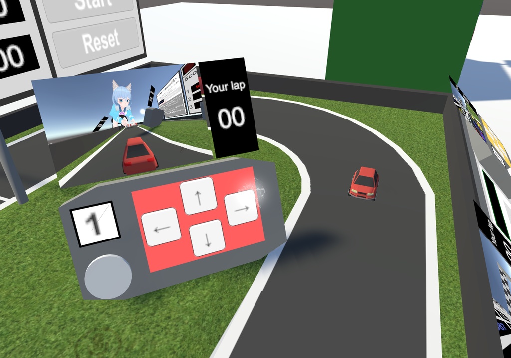 【VRC UDONギミック】遊べるゲーム5 カーレースゲーム