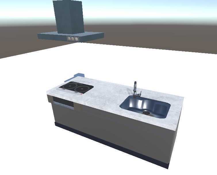 【3D アセット】キッチン3点セット