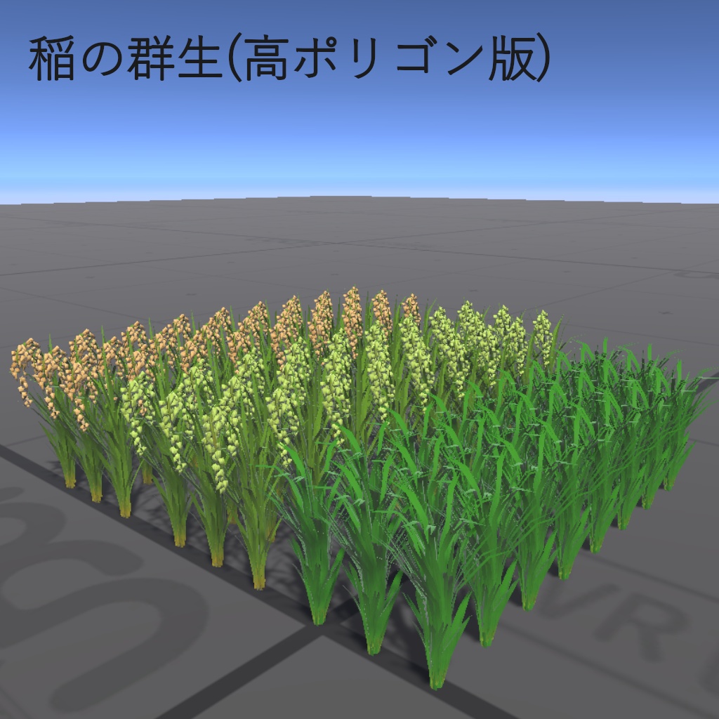 【3Dモデル】田んぼ・稲