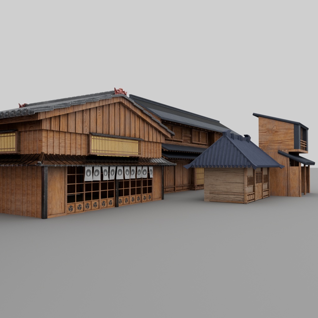 3D和風建築モデルセット