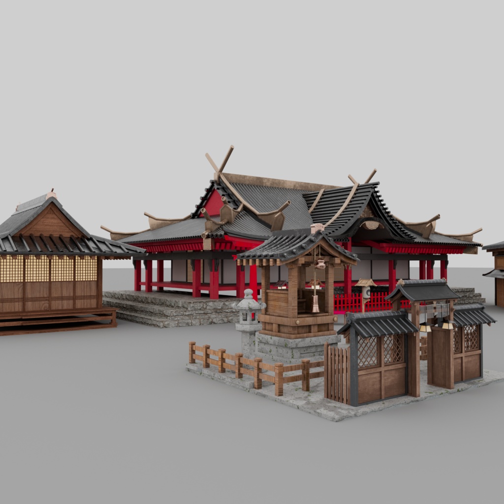 3D和風建築モデルセット