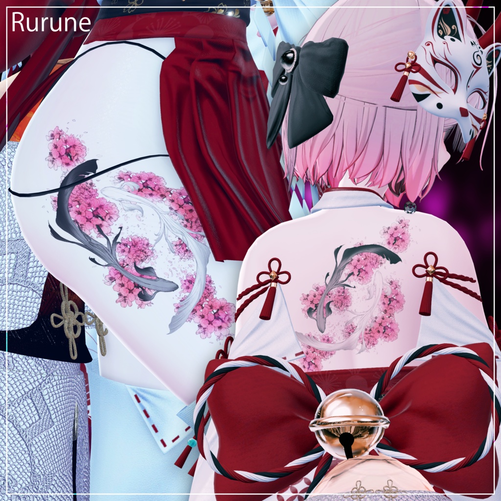 "桜流し" 水彩風タトゥー 9アバター対応(森羅/愛莉/しお/ラシューシャ/マヌカ/ミルティナ/ルルネ/しなの/ルミナ)