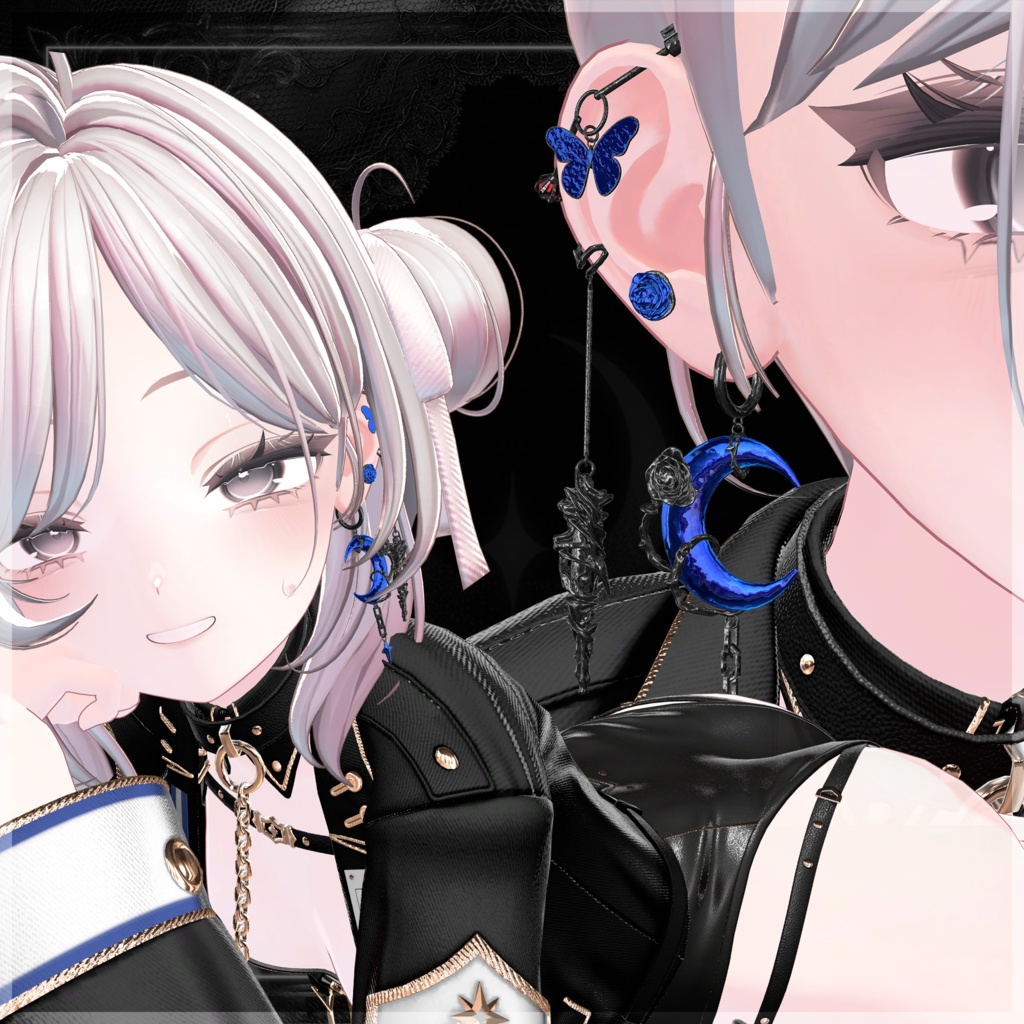 ★セール中【VRChat想定アクセサリー】NoctRose -ノクトローズ-【9アバター対応】