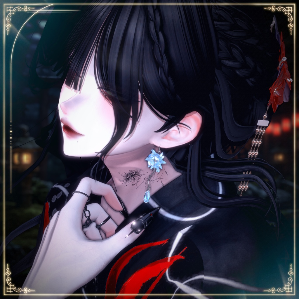 ☆セール中【VRChat想定】涼輪宵月 -Queen of the Night Acc-【PB対応】