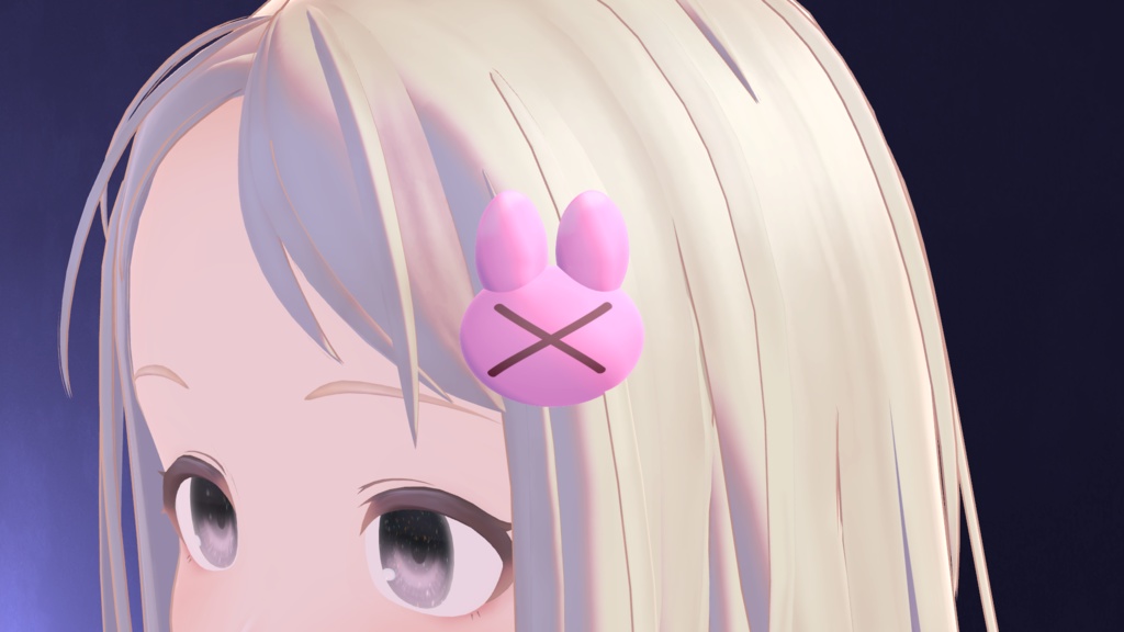 【3D・小物】うさぎの髪留め【無料】