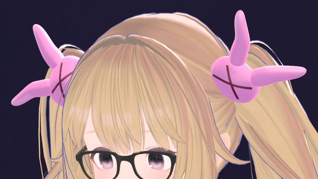 【3D・小物】うさぎの髪留め【無料】