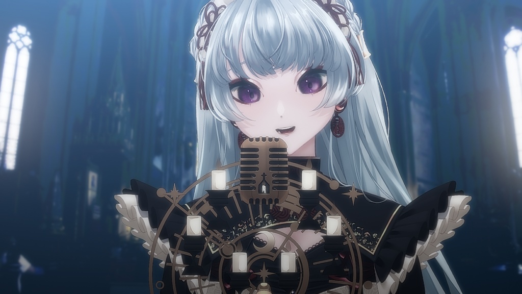 【透過動画素材】息をするマイク(星座×キャンドル×教会)