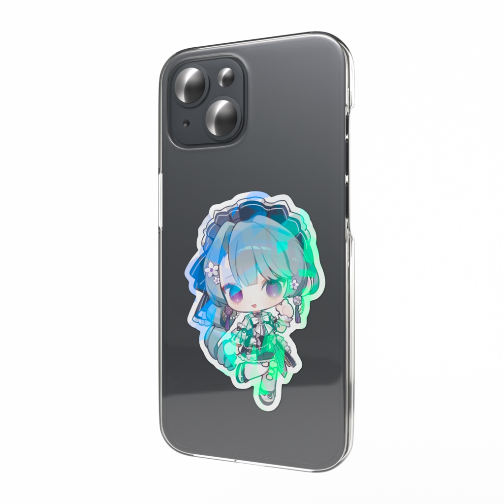 チャイナメイドちゃんホログラムスマホステッカーA