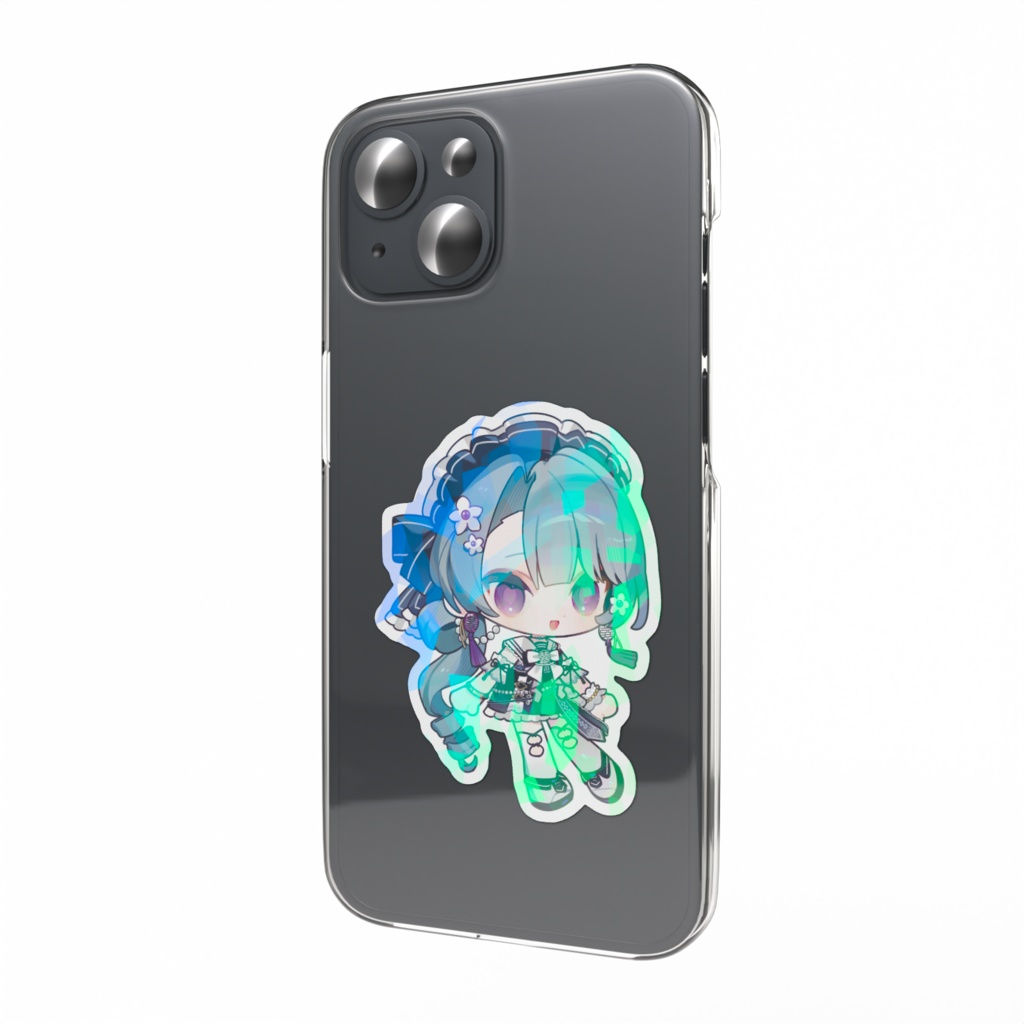 チャイナメイドちゃんホログラムスマホステッカーB