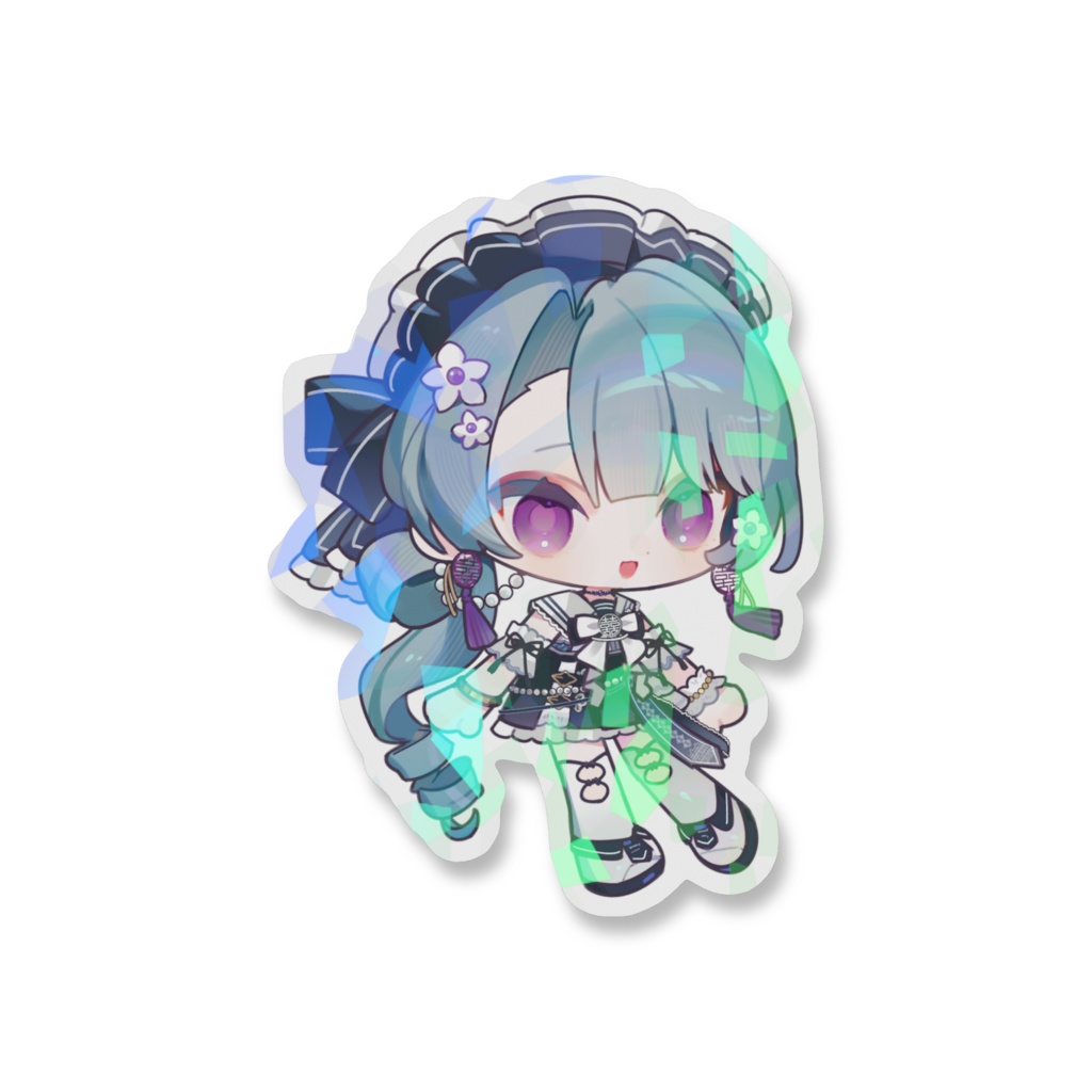 チャイナメイドちゃんホログラムスマホステッカーB