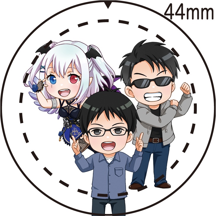 わいえすチャンネル新アイコン(キャラ遠め)44mm丸缶バッジ