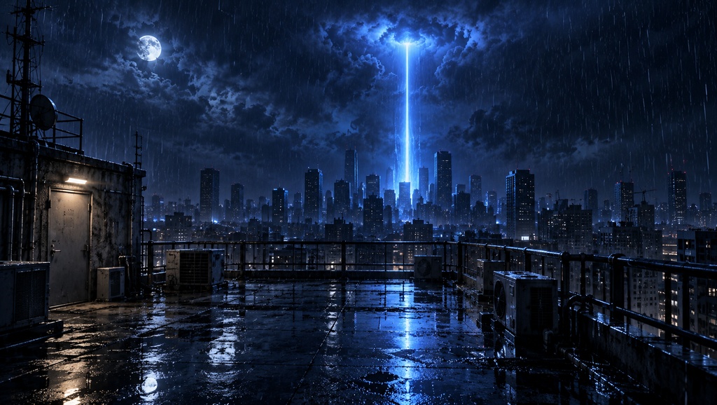 【背景9枚】雨夜のネオン都市|午前0時の路地|STANDARD