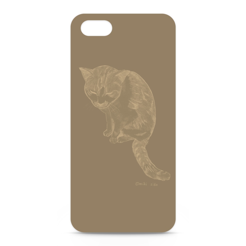 モノトーン猫　iPhoneケース