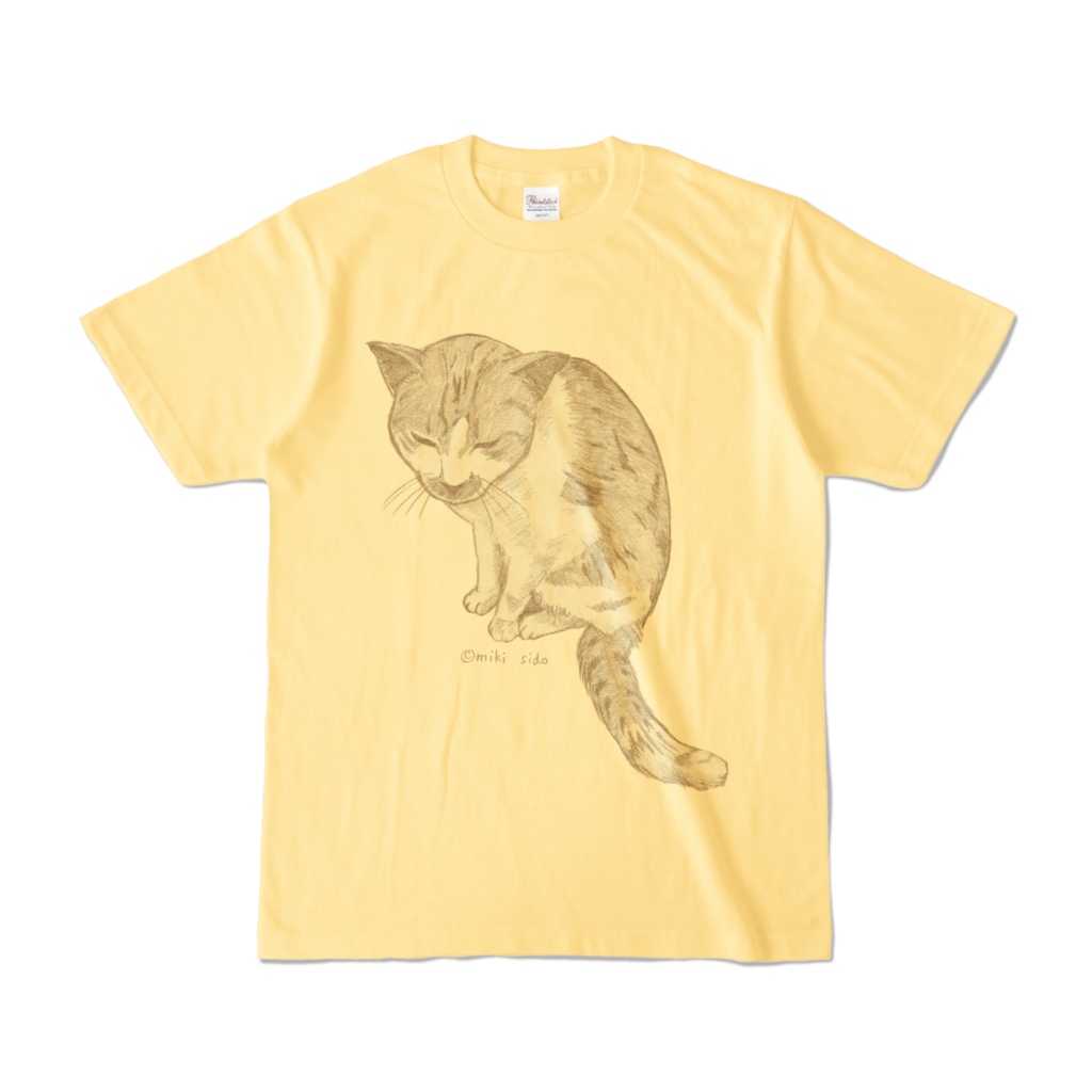 モノトーン猫TシャツA(イエロー)