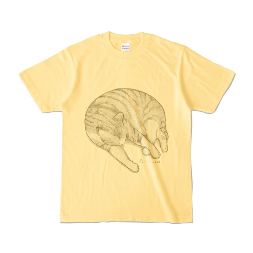 モノトーン猫TシャツB(イエロー)
