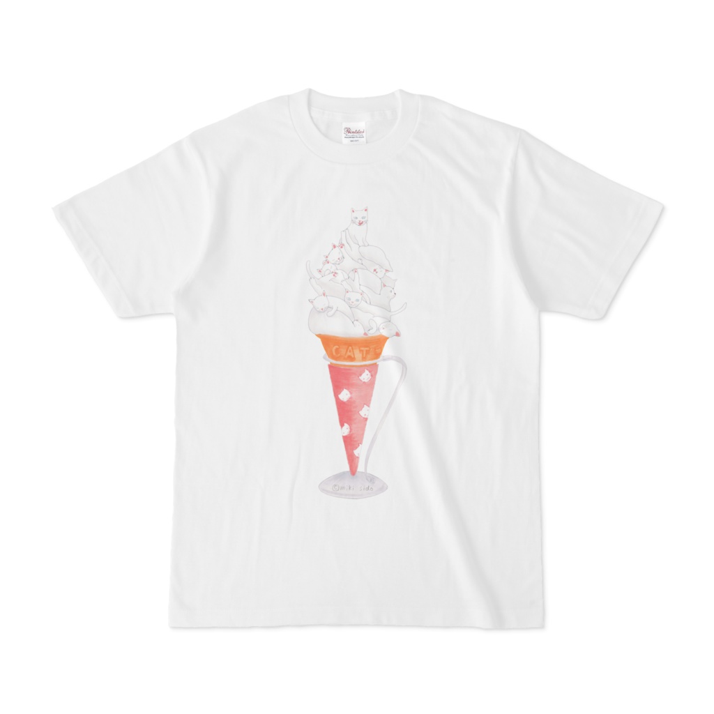 ソフトクリーム猫Tシャツ