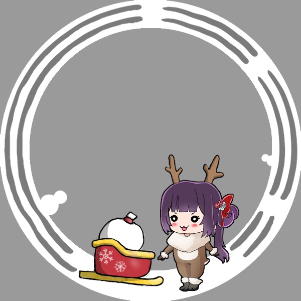 ［IRIAMライバーさん向け］トナカイとソリ（クリスマス・SDキャラ用・アイコンリング）