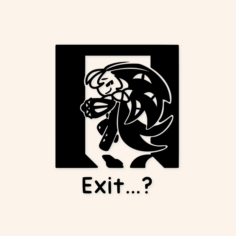 出口？ステッカー