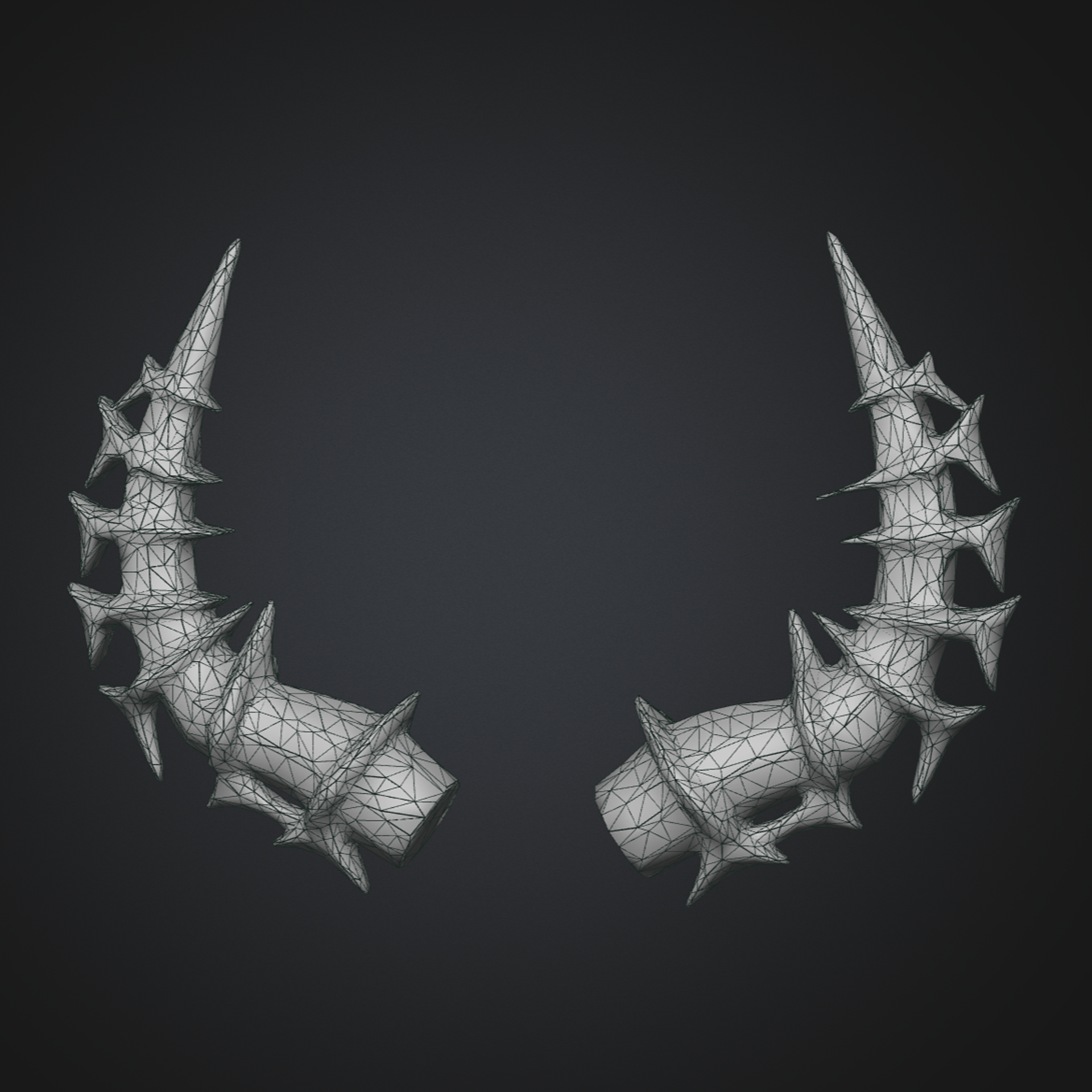 とげの角 (Thorned Antlers Headband) 가시 뿔 머리띠 - untitled-3d - BOOTH