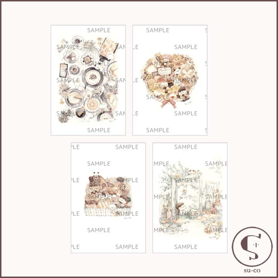 【Postcard】 スイーツ & パン 〔匿名配送〕