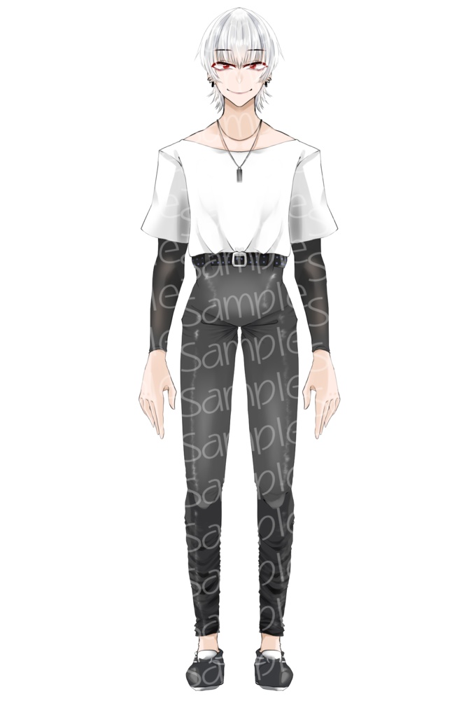 【全身立ち絵】白髪の男性【差分あり】