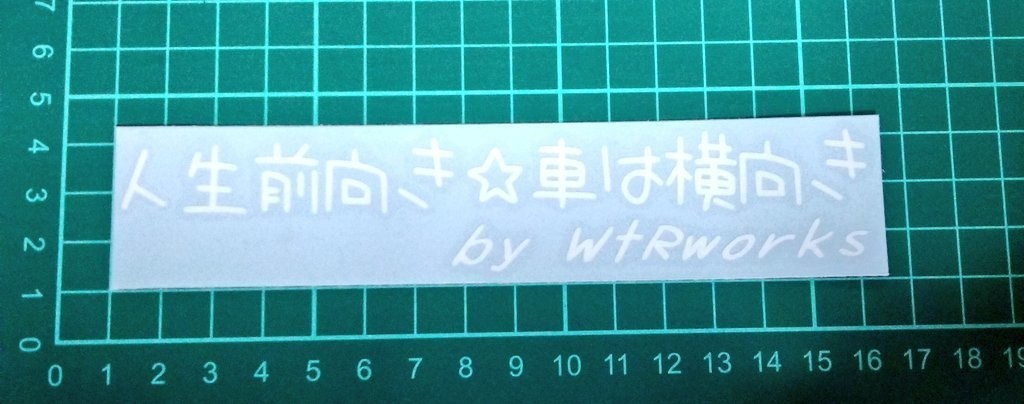 人生前向き☆車は横向き カッティングステッカー